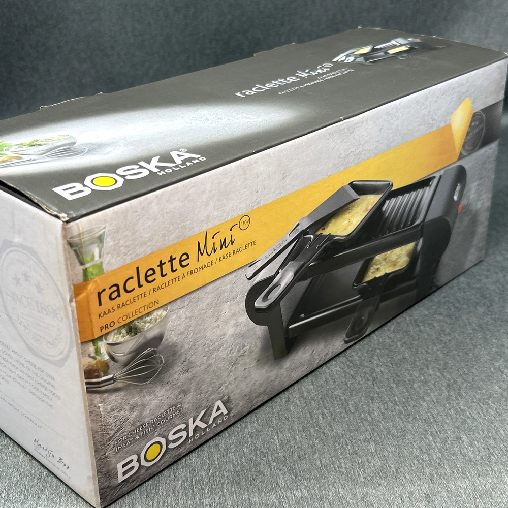 BOSKA Holland Raclette Mini 110V Pro Collection Cheese Meat Fish NEW Open Box